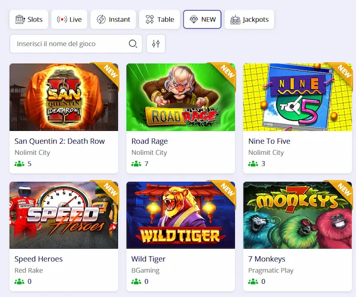 Casino Stellare Online games